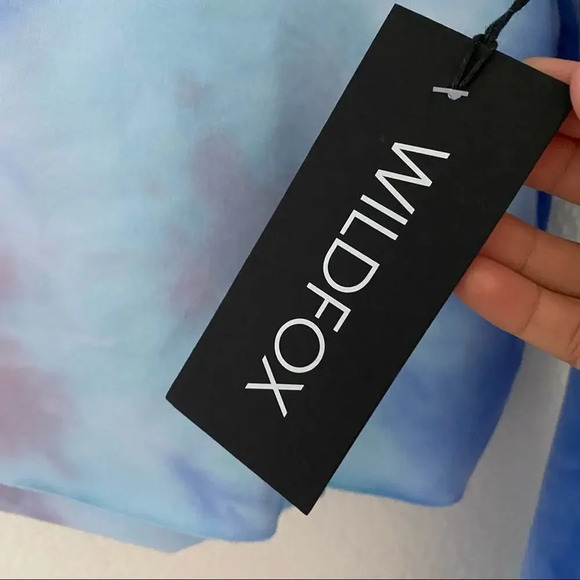 NWT Wildfox Painted Sky Ivy Tie Dye Blue Hoodie Pullover - Picture 5 of 8